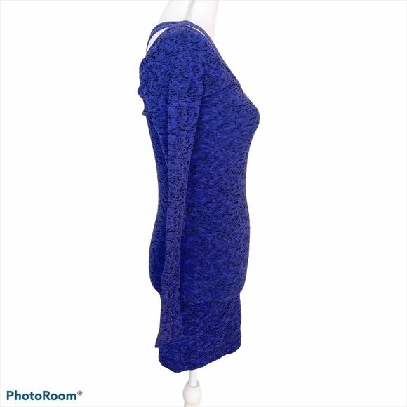 BCBGeneration NWT One Shoulder Long Sleeve Mini Bodycon Party Dress Blue Size XS - Picture 4 of 10